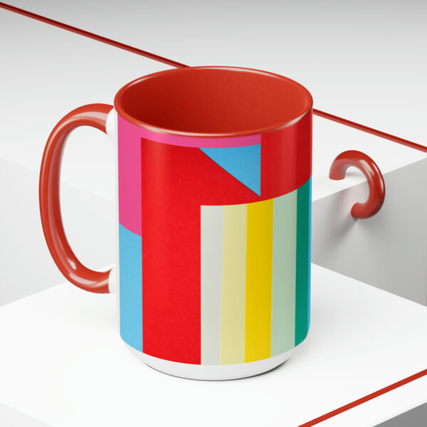 Two-Tone Ceramic Coffee Mugs, 15oz